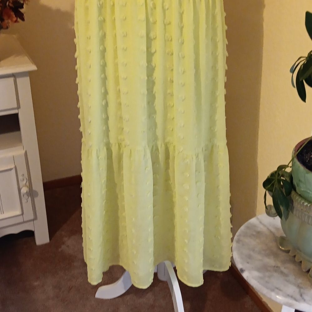 SO Highliter Yellow PUFF Ball Sheer Dress. Soft Girl, Cottagecore,  Whimsy - Picture 8 of 13